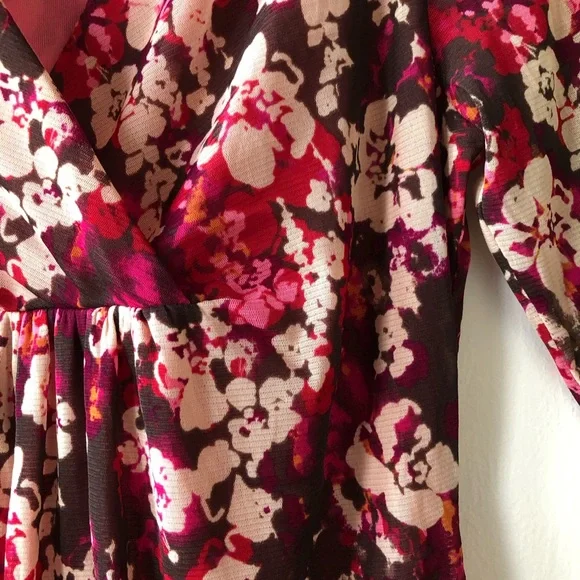 LIZ & CO Womens Semi Sheer Lined Semi Loose Top Size Medium 3/4 Sleeves - Picture 3 of 12